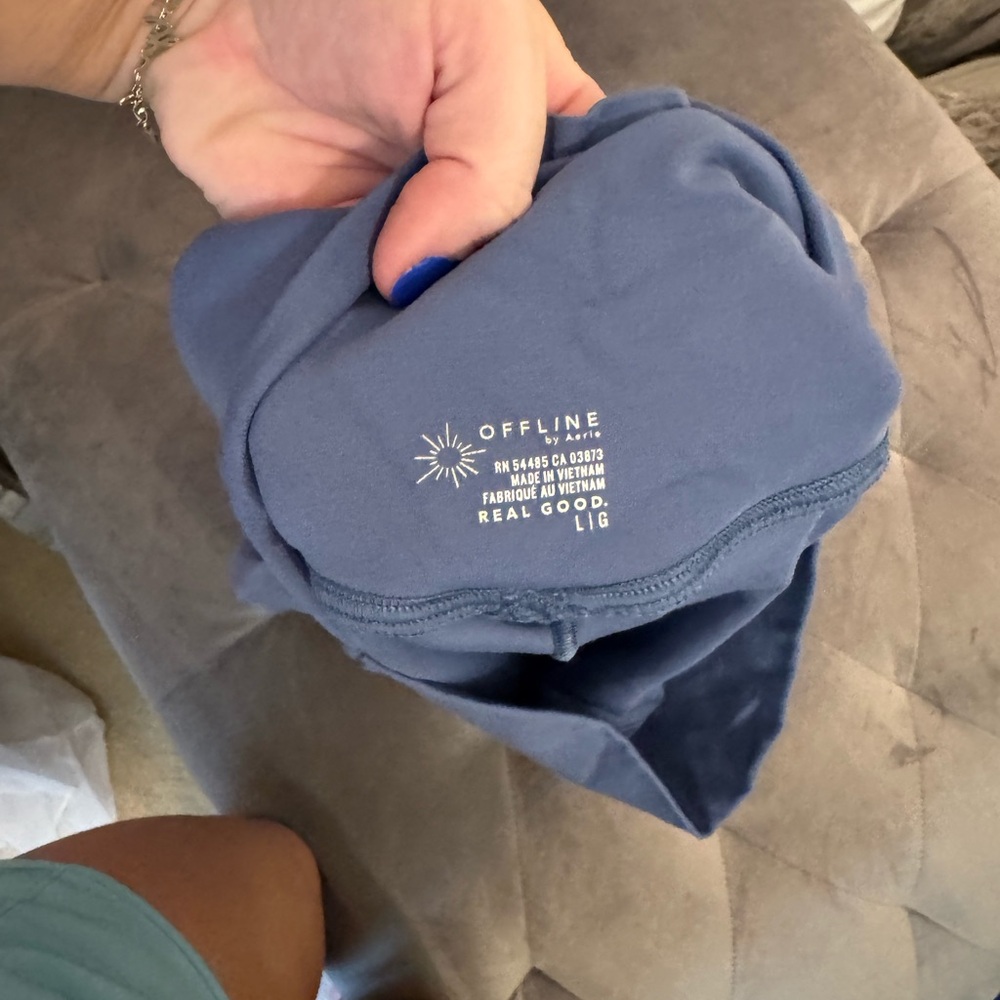 Aerie Blue Layered Ruffle Shorts - Picture 3 of 3